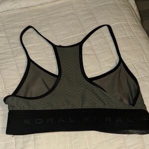 Koral Dark Green and Black Racerback Bra